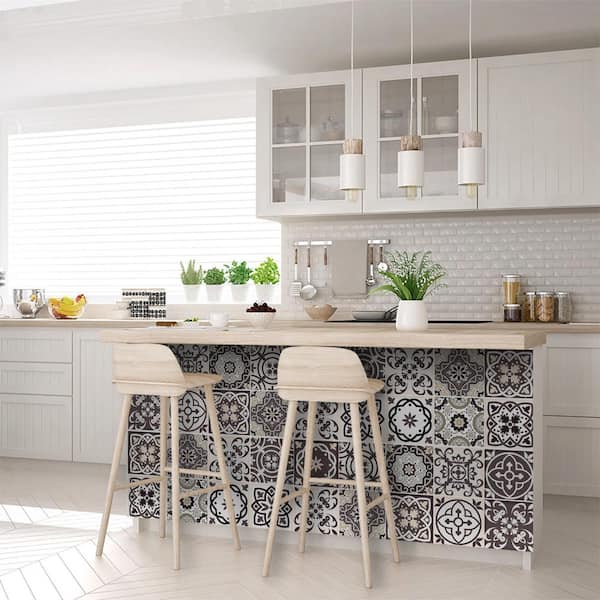 White, Brown SB26 12 in. x 12 in. Vinyl Peel and Stick Tile (24-Tiles, 24 sq. ft./pack)