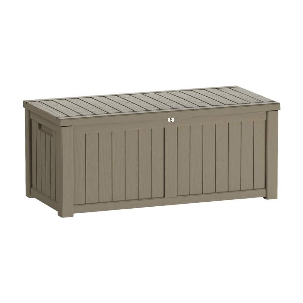 120 Gal. Large Coffee Lockable Resin Deck Box