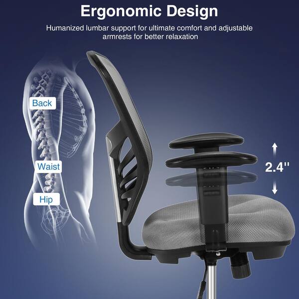 Enjoy Elite Mesh Office Chair with Leg Rest and Notebook Arm