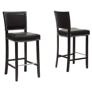 Baxton Studio Aries Brown Faux Leather Upholstered 2-Piece Bar Stool ...