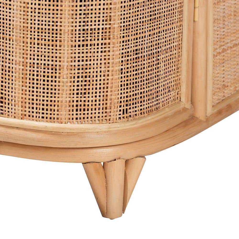 Yanka Natural Rattan Bohemian Storage Cabinet with Shelves