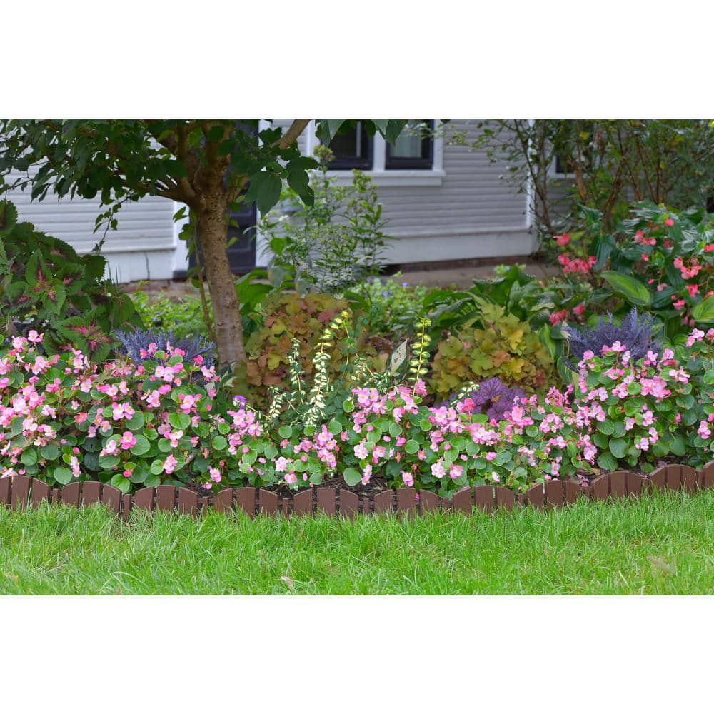 Brown Decorative Adirondack No-Dig Plastic Landscape Edging Kit, 60 ft