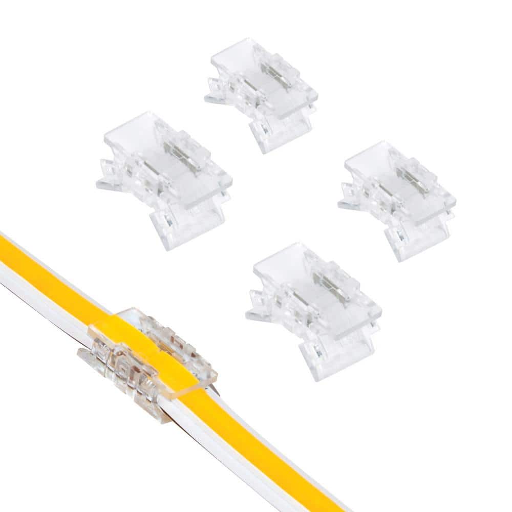 Clear LED 2-Pin COB Tape to Tape Splice Connectors (5 Pack)