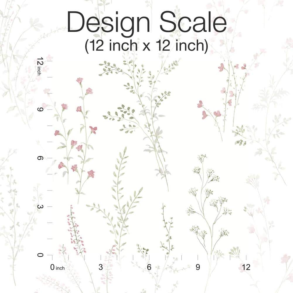 Multicolor Pink and Green Floral Peel & Stick Wallpaper Roll