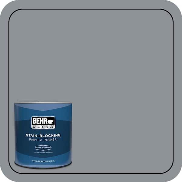 BEHR ULTRA 1 qt. #PPU18-04 Dark Pewter Extra Durable Satin Enamel Interior Paint & Primer