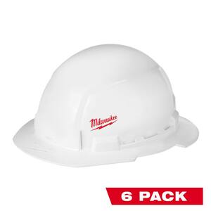 BOLT White Type 1 Class E Full Brim Hard Hat with Small Logo (6-Pack)