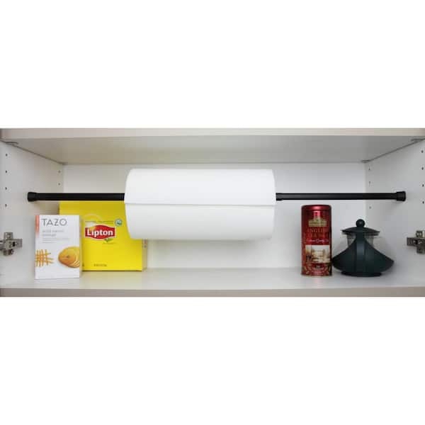 22 in. - 36 in. Tension Curtain Rod in Black