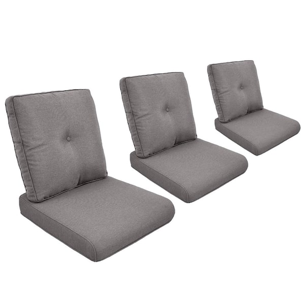 ArcoBay 22 in. x 25 in. x 4 in. 6-Piece Deep Seating Outdoor Lounge Chair Replacement Cushion Set in Gray