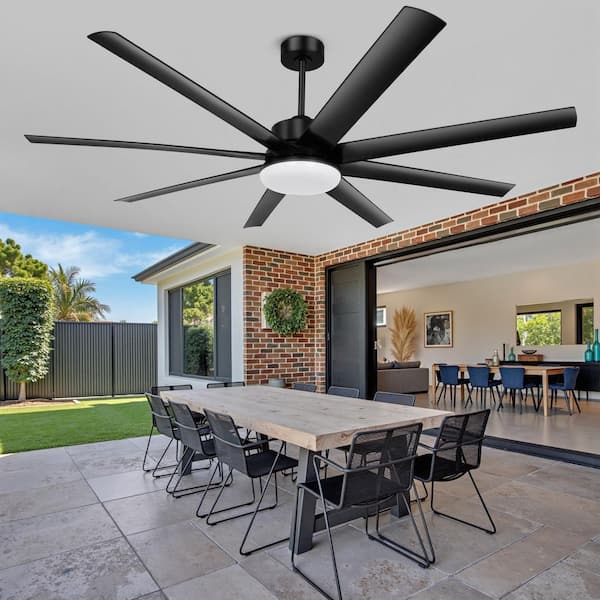 72 in. Large Indoor Black Ceiling Fans with Lights and Remote for Living Room, Patio, 6 Speed Reversible Quiet DC Motor