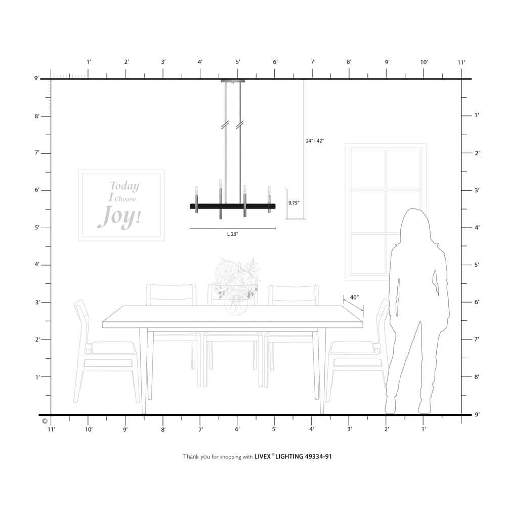 Elegant Bronze and Crystal 4-Light Linear Chandelier