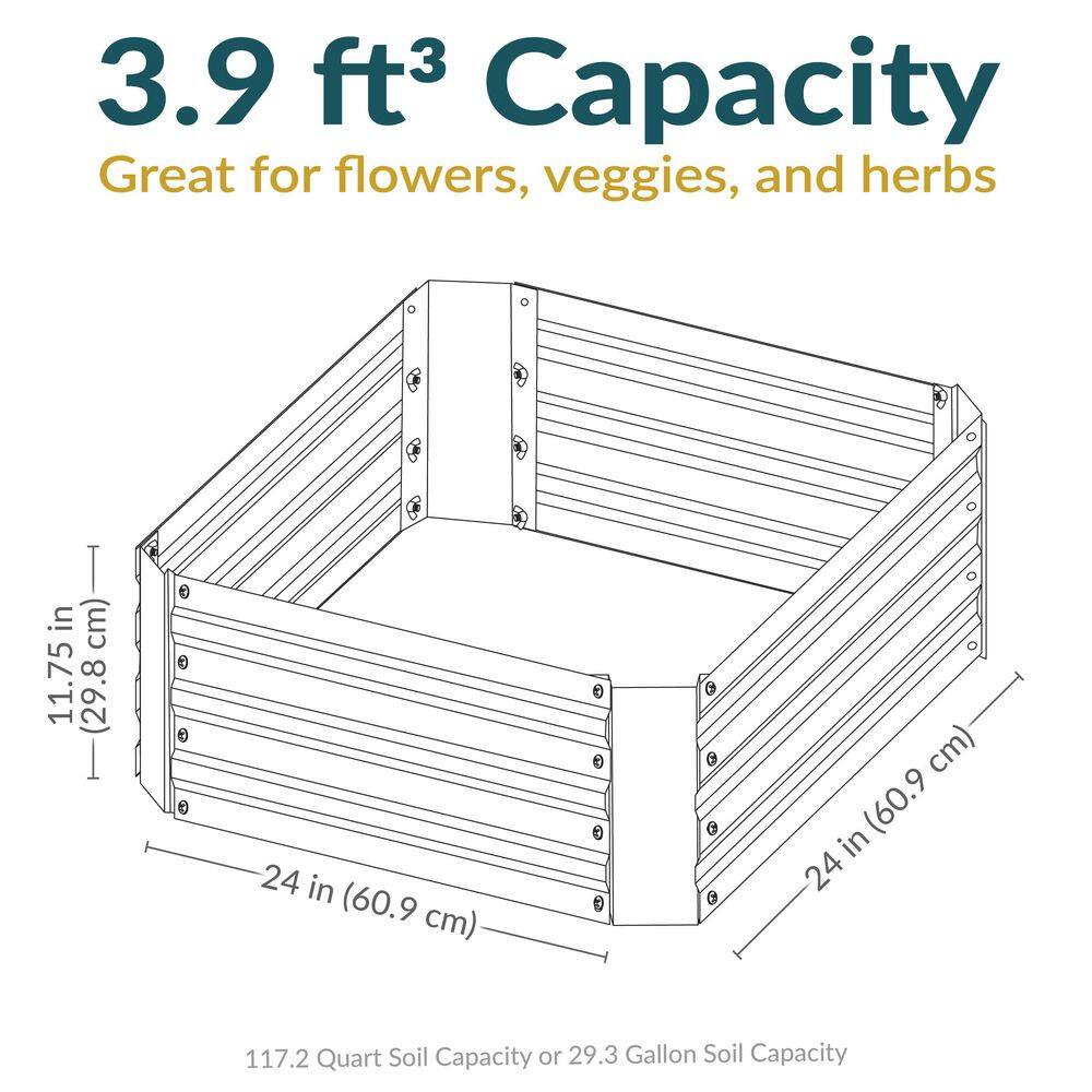 Brown Galvanized Steel Raised Garden Bed for Outdoor Plants