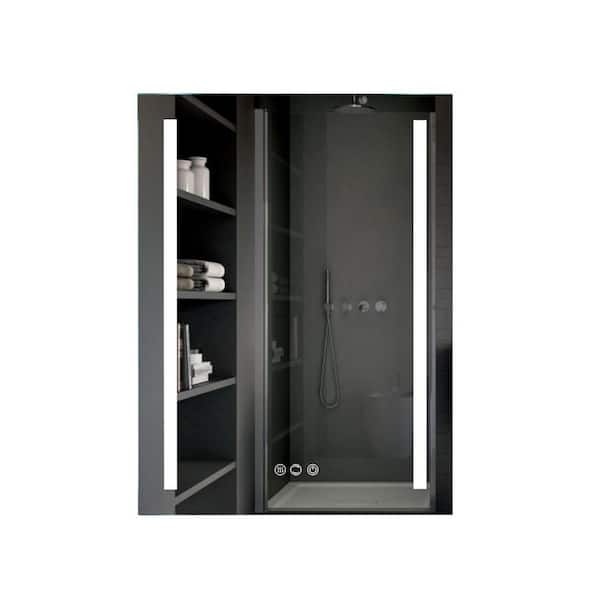 Unbranded Modern 20 in. W x 30 in. H Large Rectangular Frameless Wall Mounted Anti-Fog Bathroom Vanity Mirror in Silver