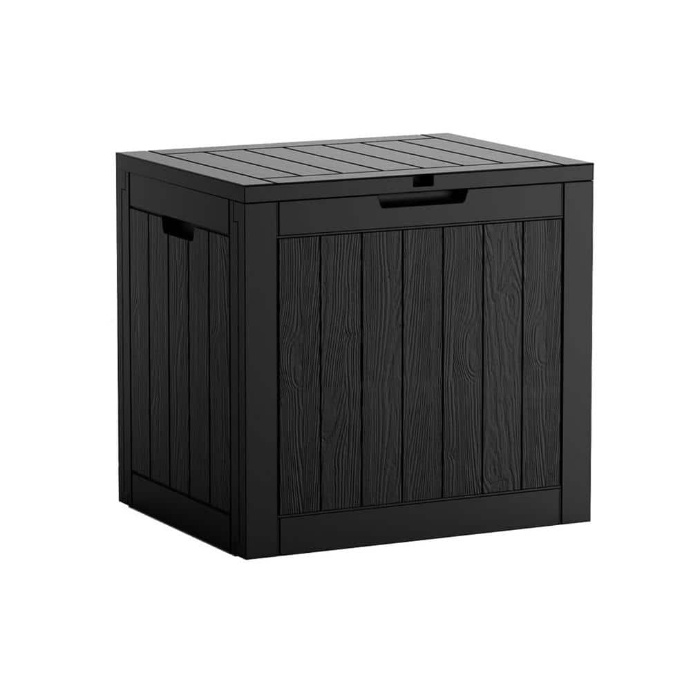 31 Gal. Black Resin Deck Box Weatherproof and UV Resistant