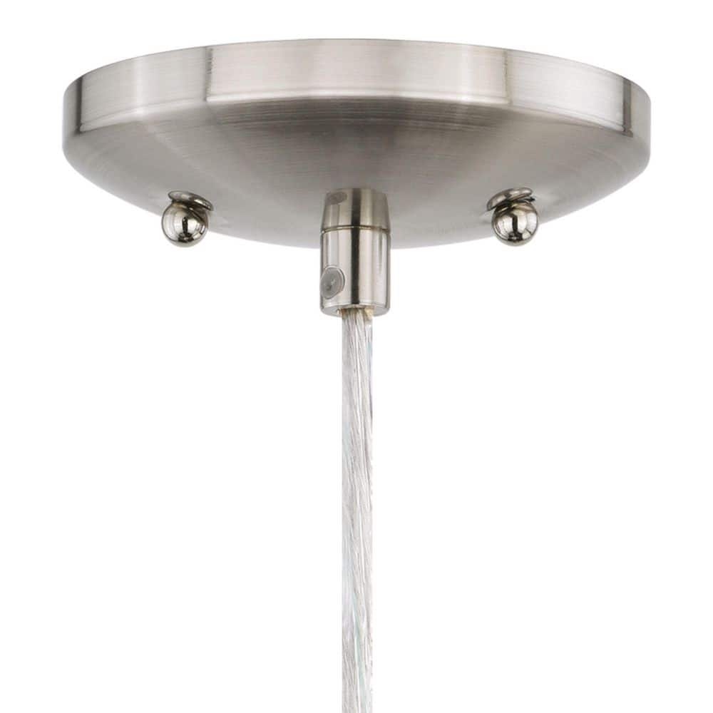 Milano Satin Nickel Mini Pendant with Toffee Swirl Glass