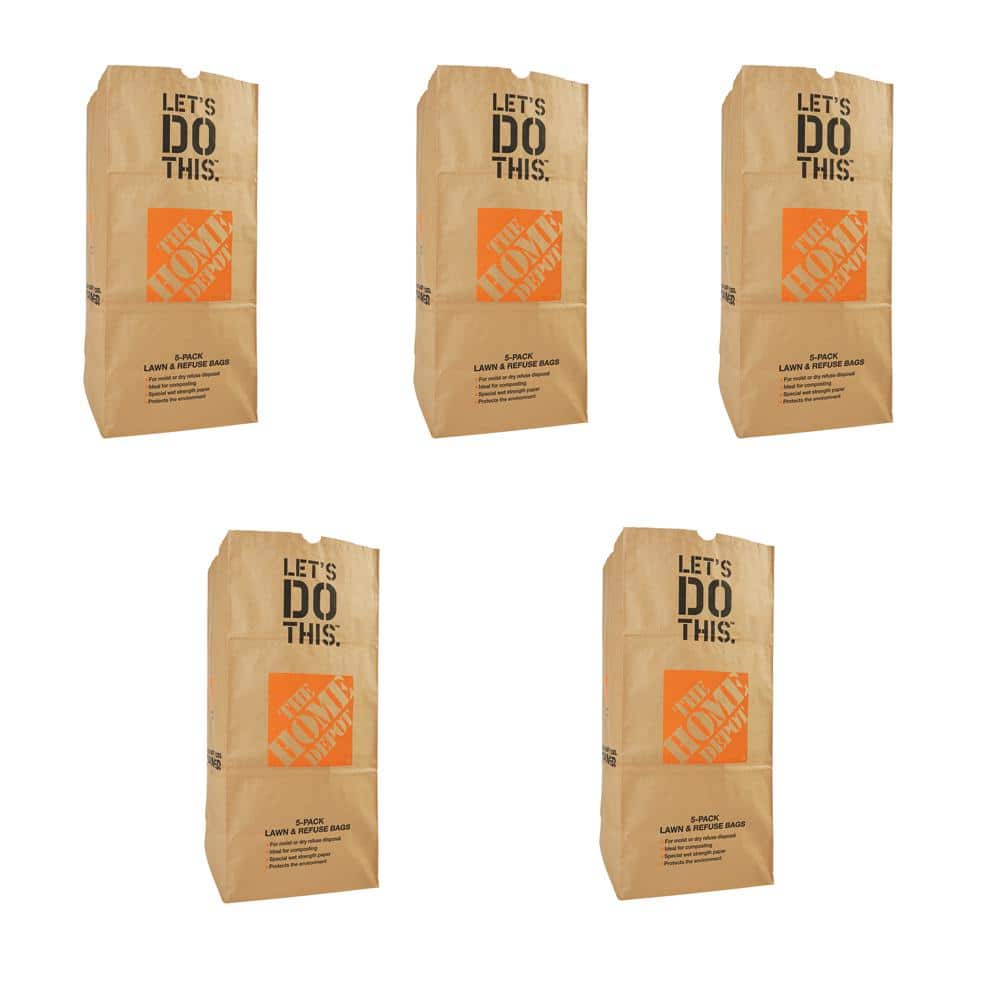 The Home Depot 30 Gal. Lawn and Leaf Refuse Bags (5-Count) RBR303605HD - The Home Depot