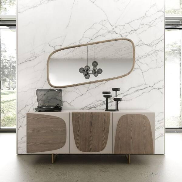 Modrest Wynetta Modern Grey Ash Wood 79 in. Buffet