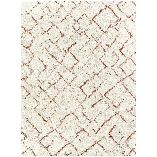 BALTA Albini White/Orange 7 ft. 10 in. x 10 ft. Abstract Area Rug