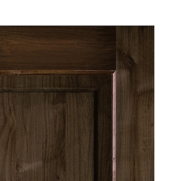 DIY RTA KIT 36in.x80in. Rustic Knotty Alder Square Top Right-Hand/Inswing Black Stain Wood Ready To Assemble Front Door