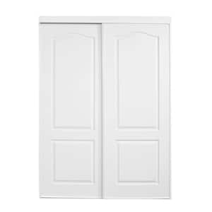 71 in. x 80 in. 109 Series Primed 2 Panel Arched Top Design Primed MDF Sliding Door
