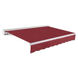 12 ft. Destin Manual Retractable Awning with Hood (120 in. Projection) in Burgundy
