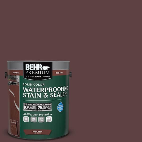 BEHR PREMIUM 1 gal. #SC-106 Bordeaux Solid Color Waterproofing Exterior Wood Stain and Sealer