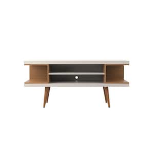 Utopia 53 in. Off-White and Maple Cream Composite TV Stand Fits TVs Up to 50 in. with Storage