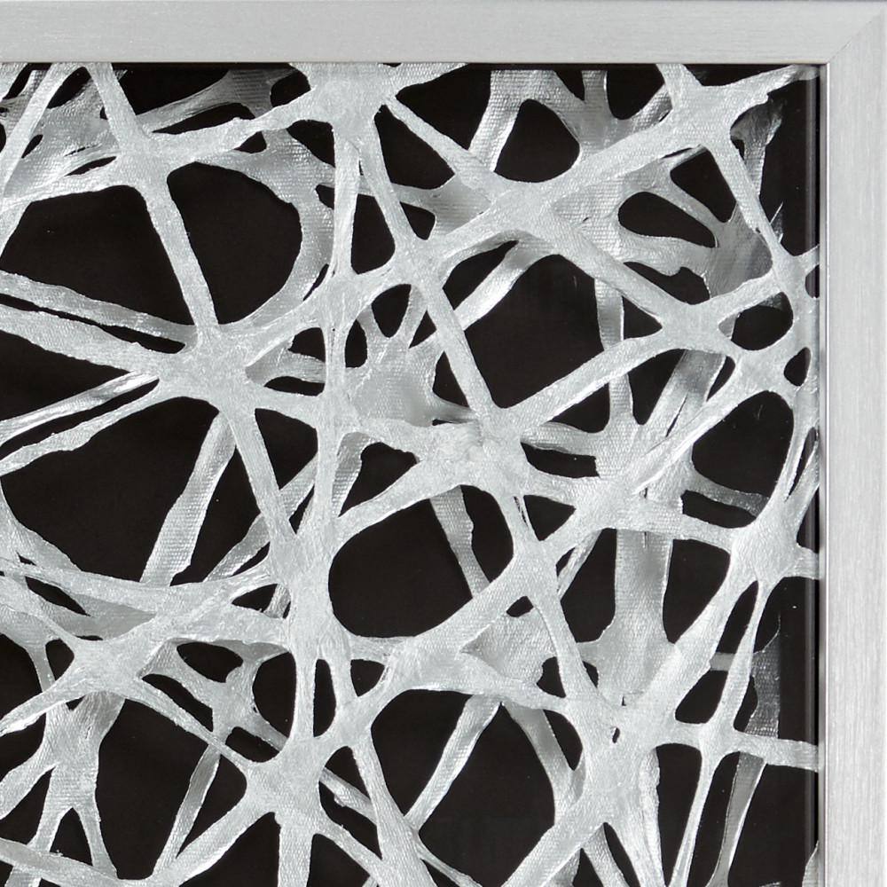 Large Black and White Geometric Paper Shadow Box Wall Art