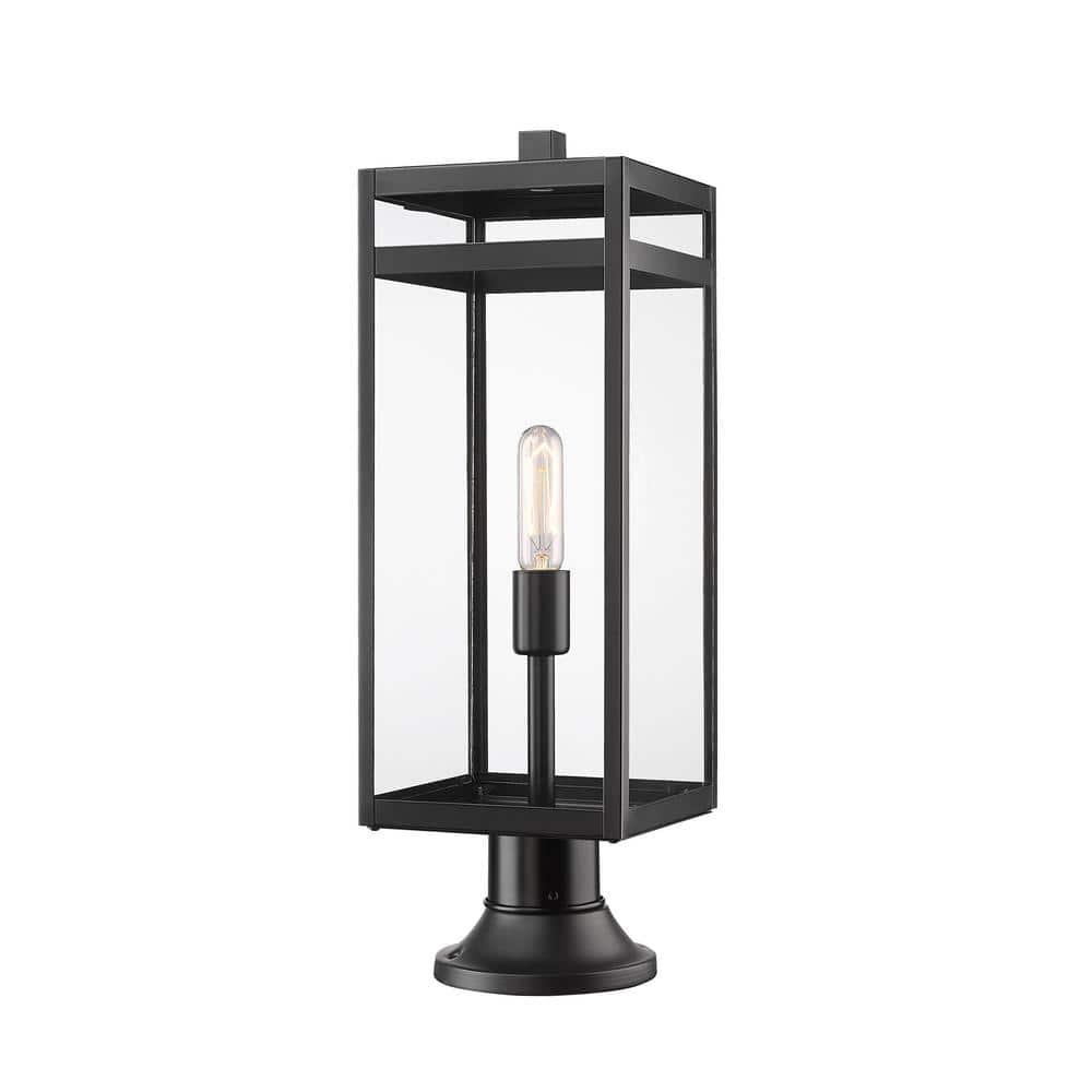 Nuri 23 .5 in 1 Light Black Aluminum Hardwired Outdoor Weather Resistant Pi