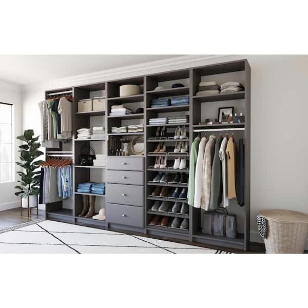 Raised Panel Wall Closet System 6 Piece Set