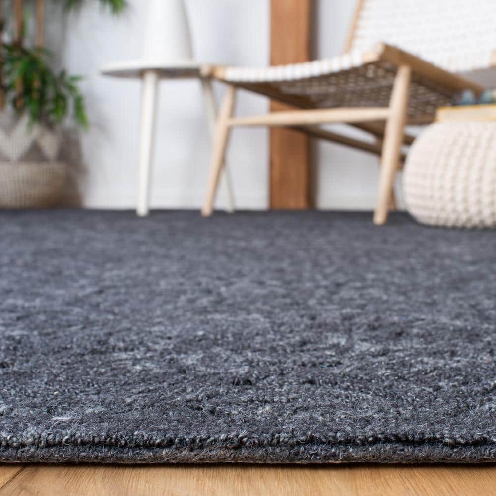 Gray Geometric Tufted Wool 6' x 9' Handmade Area Rug