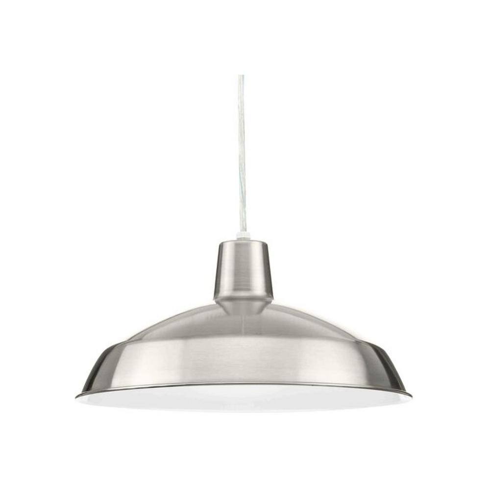 Brushed Nickel 16'' LED Pendant Light with Metal Shade