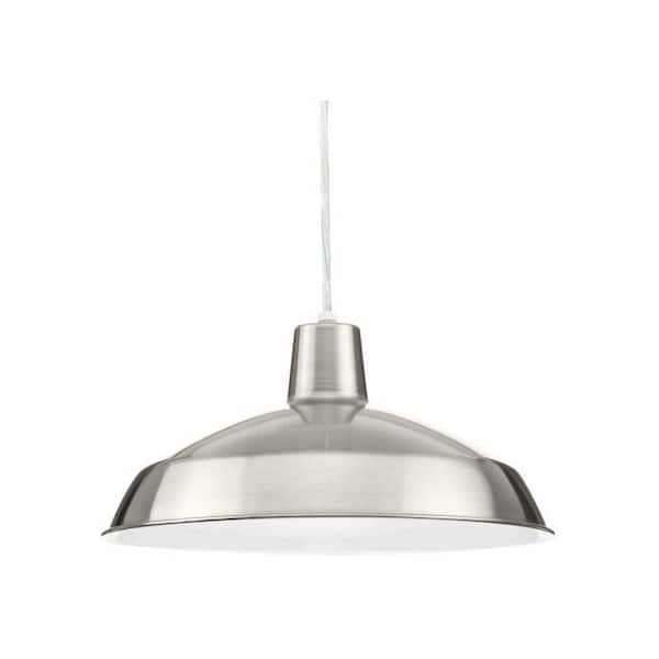 Progress Lighting 1-Light Brushed Nickel LED Pendant with Metal Shade
