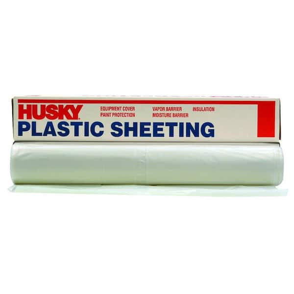Husky 9 ft. x 400 ft. Clear 1 mil Plastic Sheeting