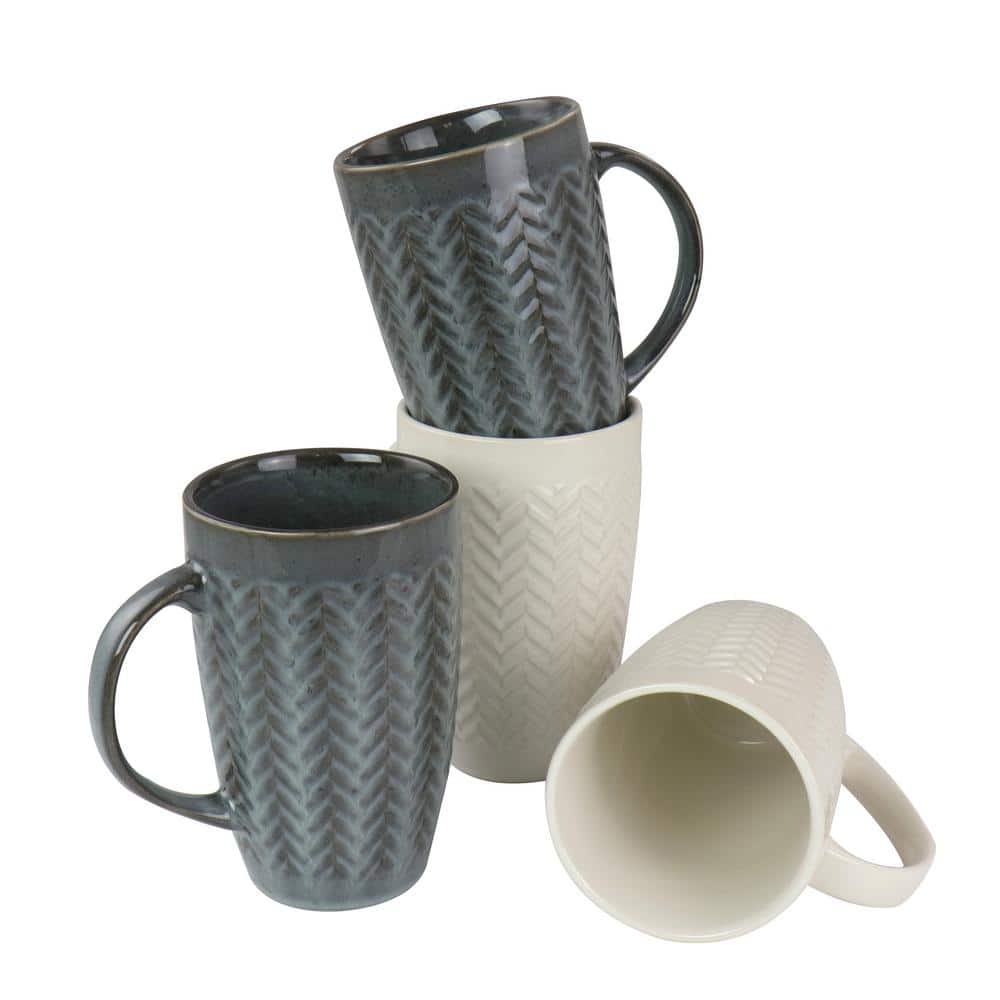 Gibson Home Beachcomber 4pc 16oz Stoneware Mug Set in Assorted Designs -  20587801