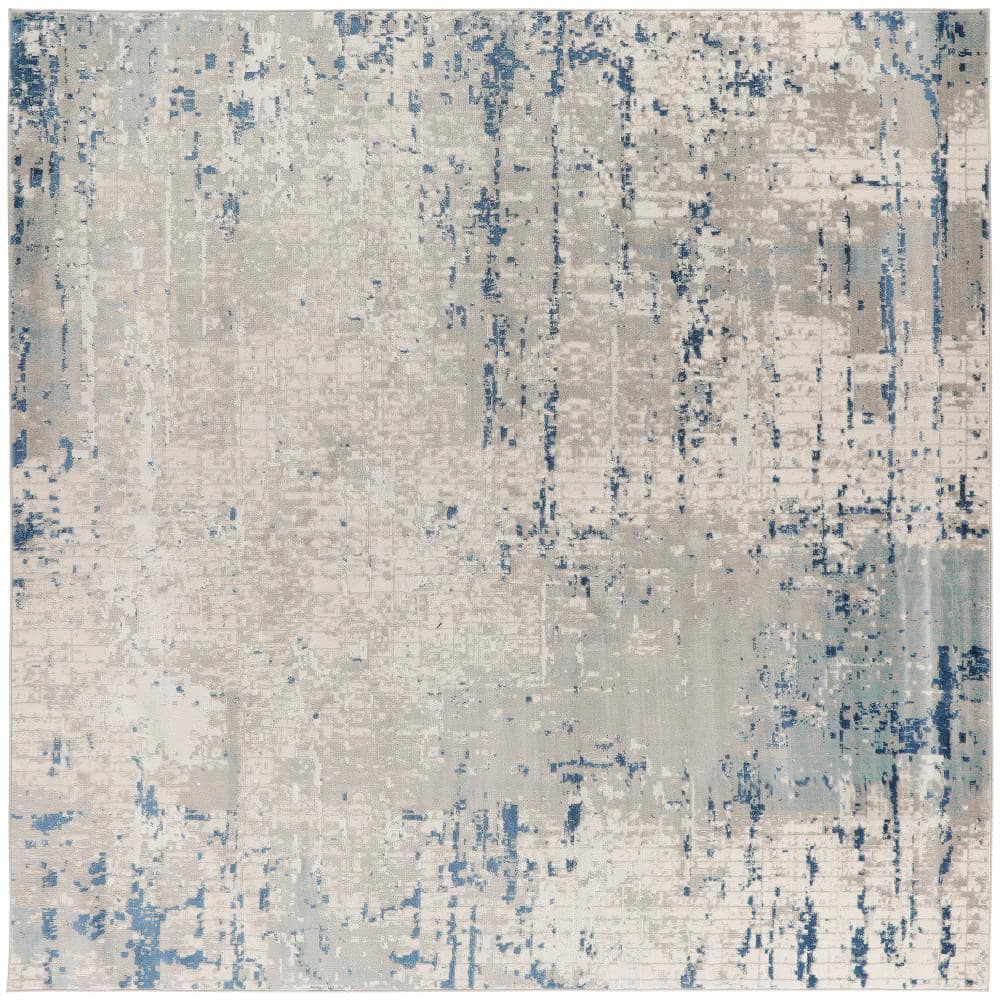 Concerto Ivory Grey Blue 10 ft. x 10 ft. Abstract Contemporary Square Area Rug price history on PriceWatchPro