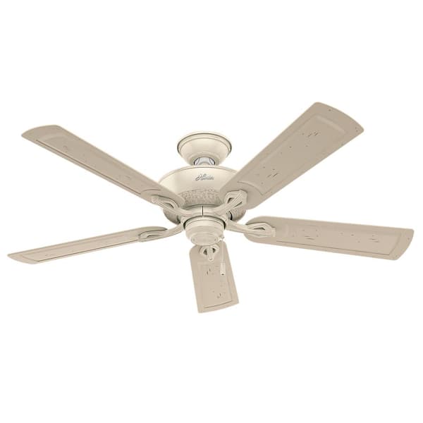 Hunter Caicos 52 in. Indoor/Outdoor Cottage White Wet Rated Ceiling Fan