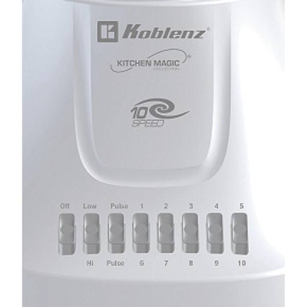 Kitchen Magic Collection 42 oz. 10-Speed and 2-Pulses White Plastic Jar Blender Kitchen Magic Collection 42 oz. 10-Speed and 2-Pulses White Plastic Jar Blender