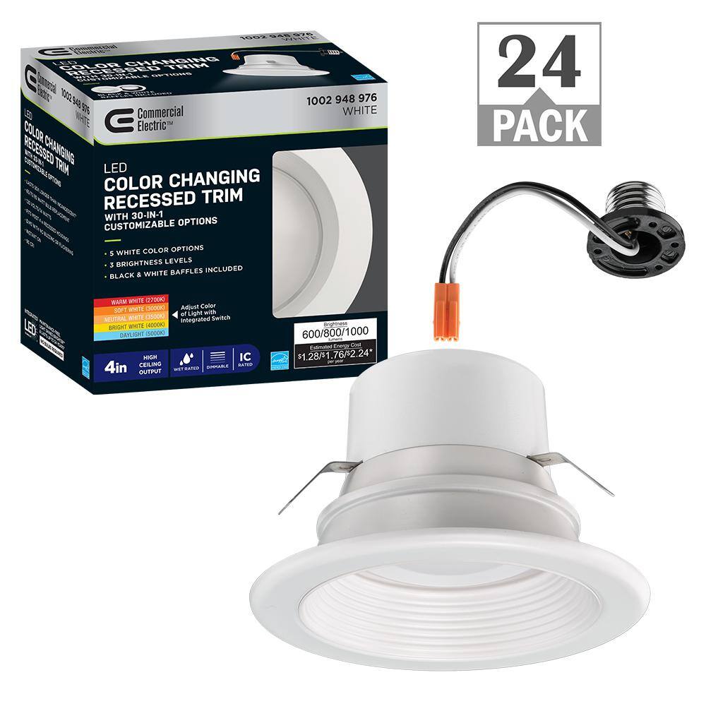Commercial Electric 4 in. Selectable Integrated LED Recessed Trim