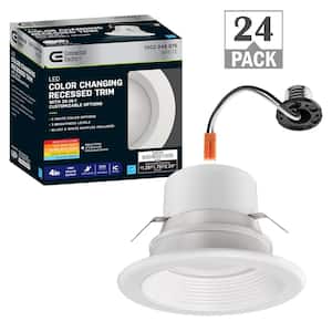 4 in. Selectable Integrated LED Recessed Trim Downlight 30 Configurations in 1 Fixture High Ceiling Output (24-Pack)