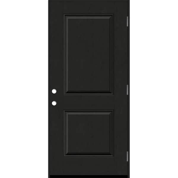 Regency 36 in. x 80 in. 2P Square Top LHOS Onyx Stain Fiberglass Prehung Front Door with 4-9/16 Jamb