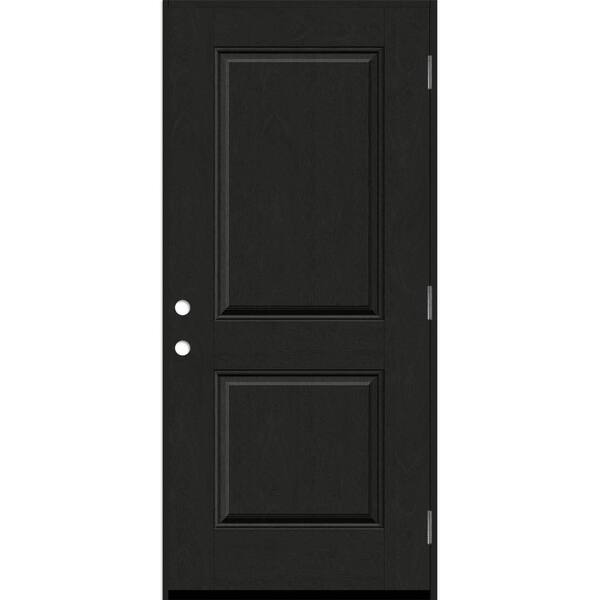 Steves & Sons Regency 36 in. x 80 in. 2P Squaretop LHOS Onyx Stain Fiberglass Prehung Front Door with 6-9/16 Jamb