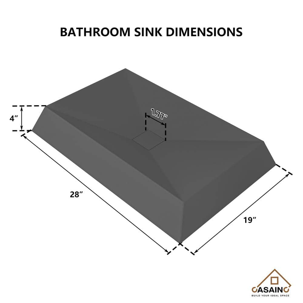 Black Earth Rectangular Ceramic Above-Counter Vessel Sink