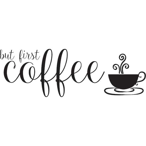 But First Coffee Wall Quote Kitchen Decor Vinyl Art Decal Stickers Heart  Mug