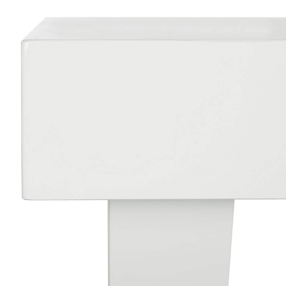 White Lacquer One Drawer Vanity Desk