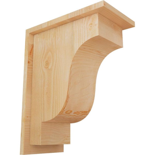 Ekena Millwork 8 in. x 14 in. x 18 in. Newport Rough Sawn Douglas Fir Corbel with Backplate