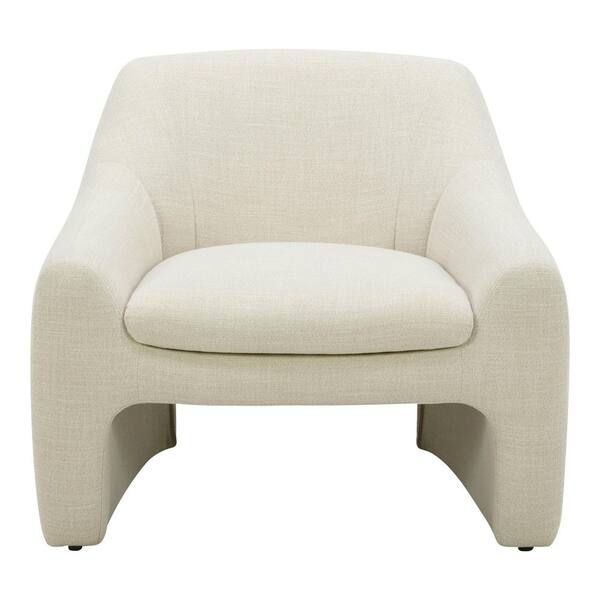 Saylor Dune Textured Woven Fabric Upholstered Arm Chair with Solid Wood Frame