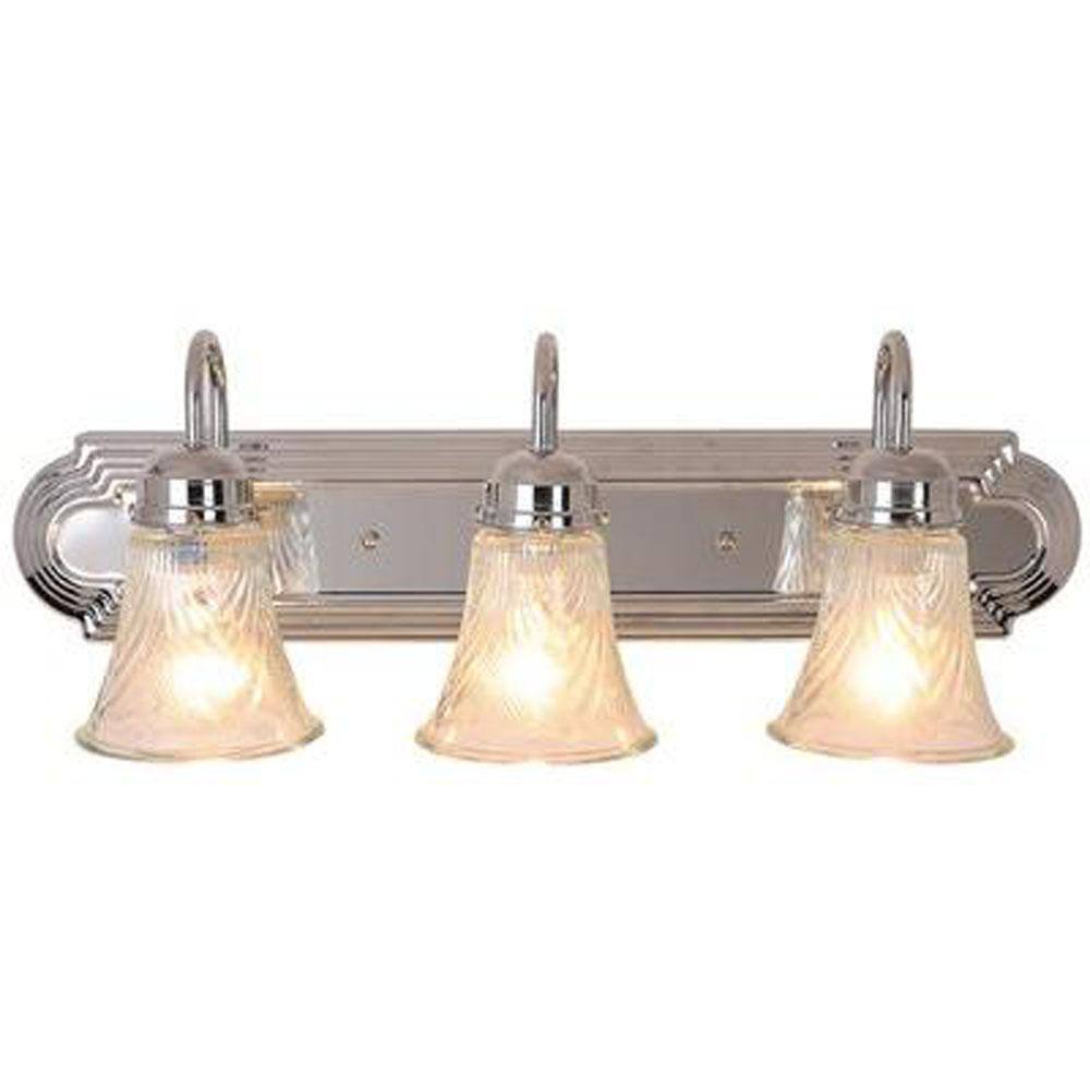 24 in. 3-Light Chrome Vanity Light with Clear Glass price history on PriceWatchPro