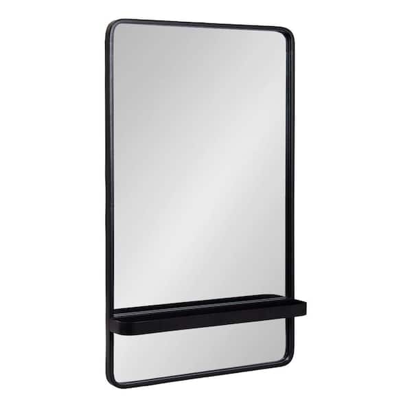 Kate and Laurel Estero 20 in. W. x 34 in. H Metal Black Rectangle Midcentury Framed Decorative Wall Mirror