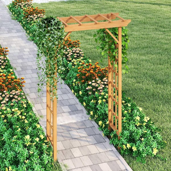 80 in. Light Brown Wood Trellis for Plant Climbing and Christmas Decor  Hw-kt10 - The Home Depot