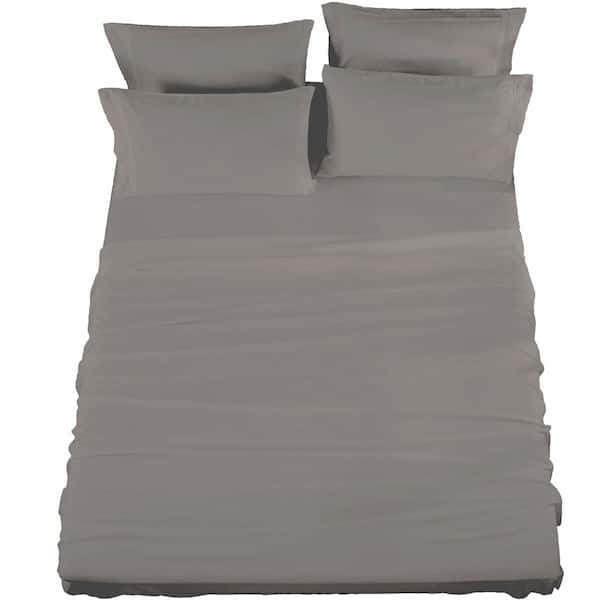 Unbranded 6-Piece Microfiber Queen Sheet Set-Dark Gray